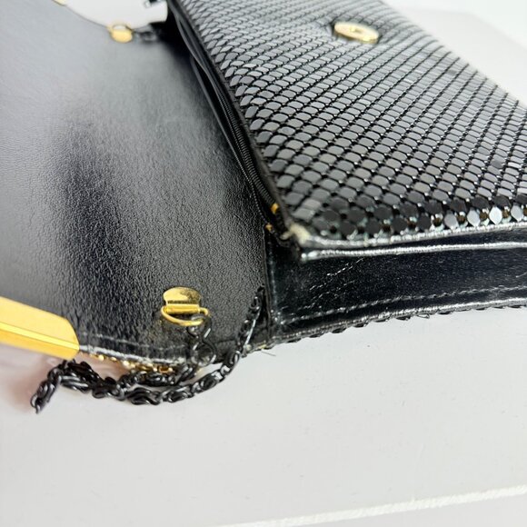 Studio 54 Chic Mesh Evening Bag Clutch Mixed Metals VTG Disco Lucite Rim Glam - Picture 6 of 16